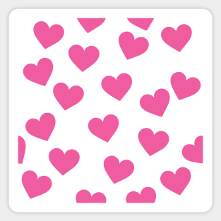 Deep pink hearts print Sticker